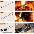 thumbnail image 6 of 5-Piece Fireplace Tools Set Black Handle Wrought Iron Large Fire Tool Set and Holder for Indoor/Outdoor Use, 6 of 6