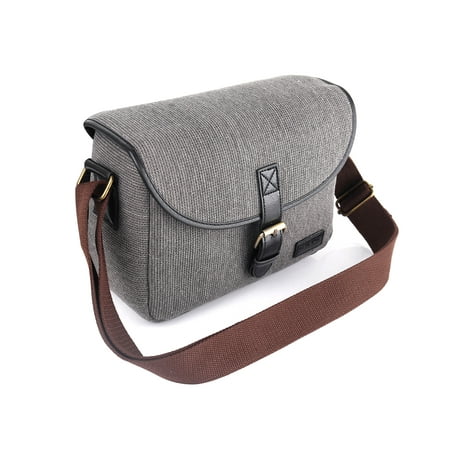 Image of Stylish Retro SLR/DSLR Camera Bag Shoulder Gear Case Made of Flax Material Ideal for Carrying Photography Accessories