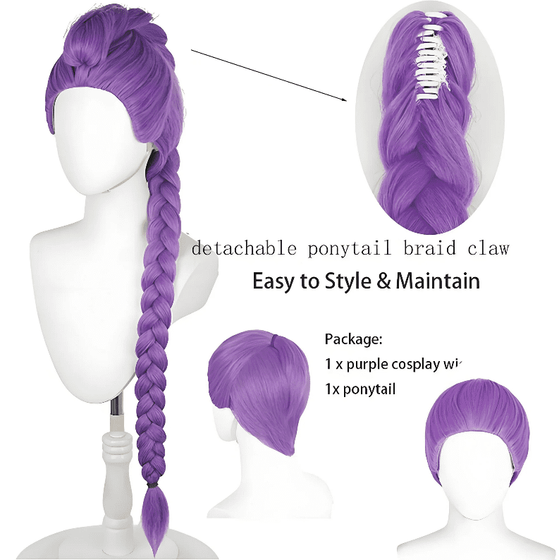 2026 New Pop Singer Wig Braided Headbands for Girls Fancy Dress, Non Slip Braided Head Bands Suitable For Halloween Carnival parties Stage performances Animation shows Masquerade balls (Purple)