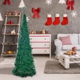 thumbnail image 1 of 5FT Pop up Christmas Tree, Gorgeous Pencil Christmas Tree Portable Green Tinsel Xmas Tree for Holiday Party Home Office Store Artificial Decoration(Without Lights), 1 of 5