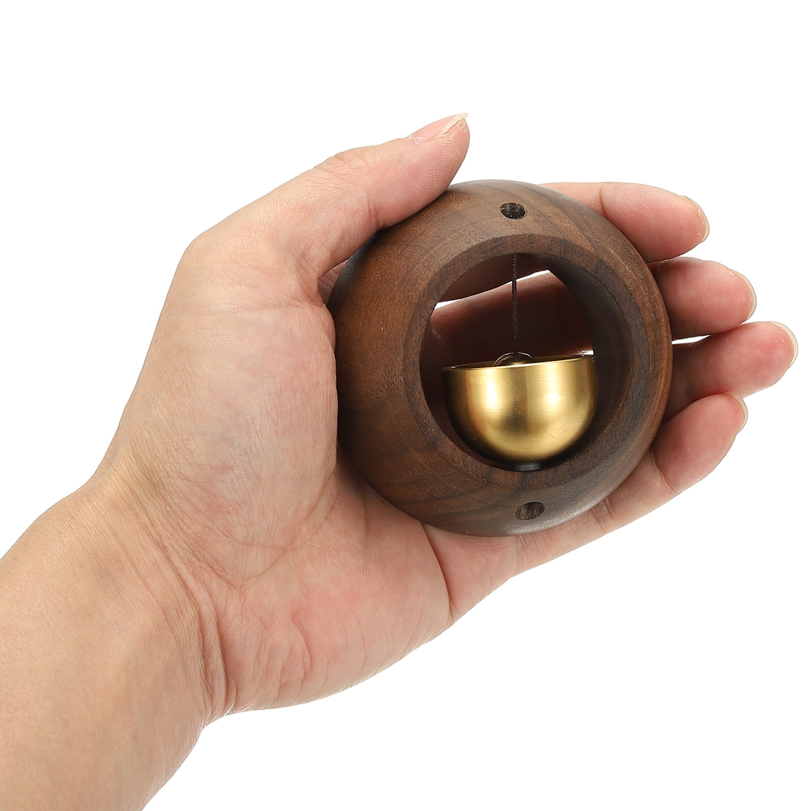 2 Set Shopkeepers Bell, Wood Door Chime Hanging Door Bell Self-adhesive Hanging Jingle Bells for Door Opening Business When Entering Refrigerator Car, Round
