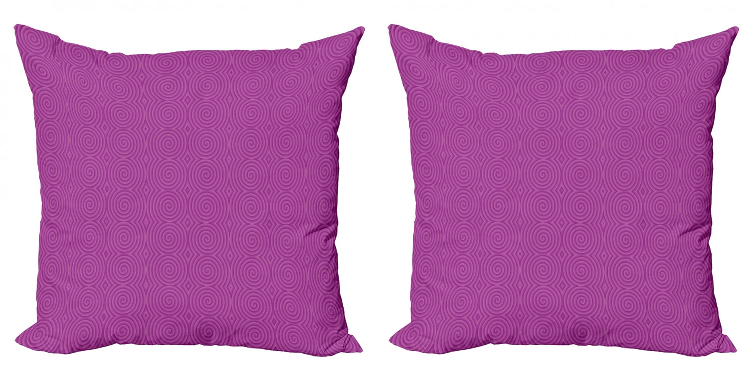 Magenta Throw Pillow Cushion Cover Pack of 2, Turning Rotary Spiral