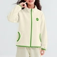 thumbnail image 1 of Blusa y camisa de cuello alto de manga larga para niños y niñas, sudadera con capucha y bolsillo con cremallera y cuello alto abrigado, de terciopelo granulado, moderna y cálida, para niñas., 1 of 6