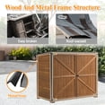 thumbnail image 4 of Outdoor Storage Box, Outdoor Storage Cabinet 50.4"L X 26.8"W X 41"H, Garden Shed Tool Shed with Metal Frame Structure for Backyard Garden Patio Lawn (Brown), Brown+Black Deck Box,Deck Box Outdoor, 4 of 10
