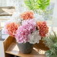 thumbnail image 2 of Simulation Hydrangea Flower Pastoral Style Faux Silk Flower Plant Ornament Art DIY Scene Layout Decoration for Wedding Party Home Living Room Bedroom Office, 2 of 6