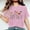 QR1--Pink, variant on Meichang Women Mother's Day Gift Mom Flower Print Short Sleeve Round Neck T-shirt Cute Tops Happy Mothers Day Shirts for Women