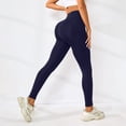 thumbnail image 3 of Workout Leggings Womens No Front Seam Straight Leggings High Waist Buttery Eddiy Gym Yoga Pants Navy S, 3 of 3