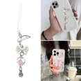 thumbnail image 2 of Cute Heart Keychain Pendant for Girls Phone Charm with Butterfly and Love Keyring Key Chain Bag Accessory, 2 of 4