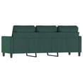 thumbnail image 3 of vidaXL 3-Seater Sofa Dark Green 180 cm Velvet, 3 of 5