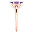 thumbnail image 3 of 1 ct Marquise Cut Natural Amethyst Solitaire 14K Rose Gold Womens Engagement Ring, 3 of 5