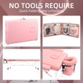 thumbnail image 4 of Westice Portable 2-Section Foldable Massage Table with Adjustable Height, Face Cradle, and Aluminum Frame - Ideal for Spa, Tattoo, Pink, 4 of 10