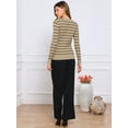 thumbnail image 3 of DARING DIVA Striped Round Neck Fall Winter Pullover Sweater Tops XS Brown, 3 of 6