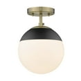 thumbnail image 3 of Golden Lighting Dixon 1-light Semi-Flush Mount in Aged Brass and Opal Glass, 3 of 5