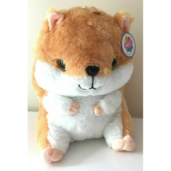 Large Hamster Plush 13 inch Soft Stuffed Animal Beige Toy . NEW