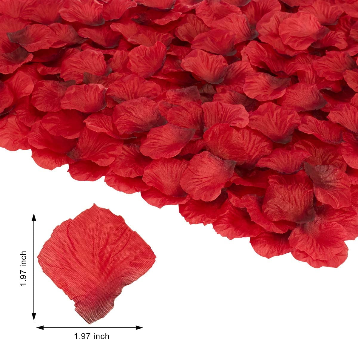 clberni 3000 Pcs Rose Petals Artificial Flower Petals Silk Rose Petals Decorations for Valentines,Wedding,Romantic Night,Party, Size: 6.85 x 3.35 x 1.93, Pink