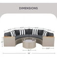thumbnail image 2 of SOLAURA 5-Piece Outdoor Patio Furniture Gray Wicker Sectional Sofa Set, 2 of 7