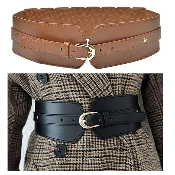 Fajín Ancho de de Cintura Del Cuero de de Correa de Obi de s Mujeres para Blusa de Los Pantalones Del Vestido marrón Macarena cinturón ancho de mujer