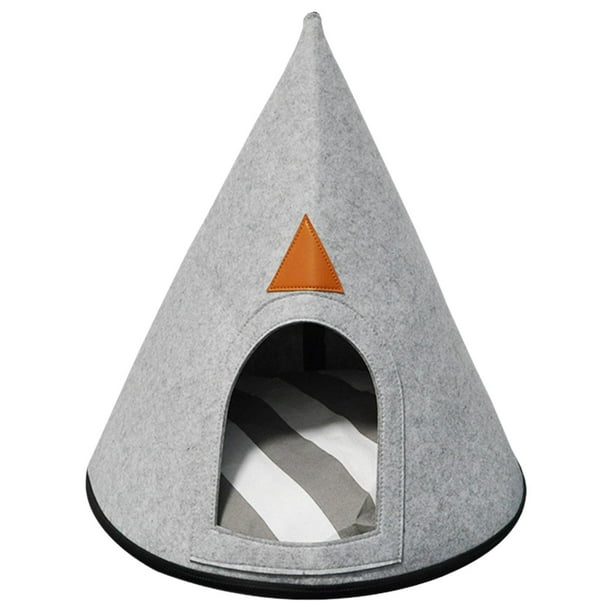 Casa de fieltro para gatos, casa plegable para mascotas, conejos, suministros para mascotas, nido para mascotas Triangular semicerrado, cama para