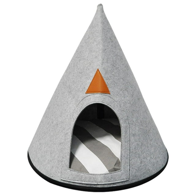 Casa de fieltro para gatos, casa plegable para mascotas, conejos, suministros para mascotas, nido para mascotas Triangular semicerrado, cama para