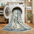 thumbnail image 3 of Uermei 8'x10' Area Rug for Living Room: Non-Slip Machine Washable Large Farmhouse Rug for Bedroom Dining Room Home Office Decor- Blue Cream, 3 of 12