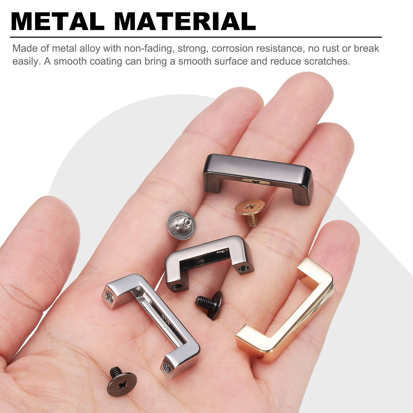 Unique Bargains 12Pcs Metal D-Ring Buckles for Leather Crafts (Grey/Black/Light Gold)