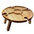 thumbnail image 1 of Folding Portable Picnic Table, Outdoor Fold Up Camping Camp Table Small Wood Wine Picnic Table,Small, 1 of 5
