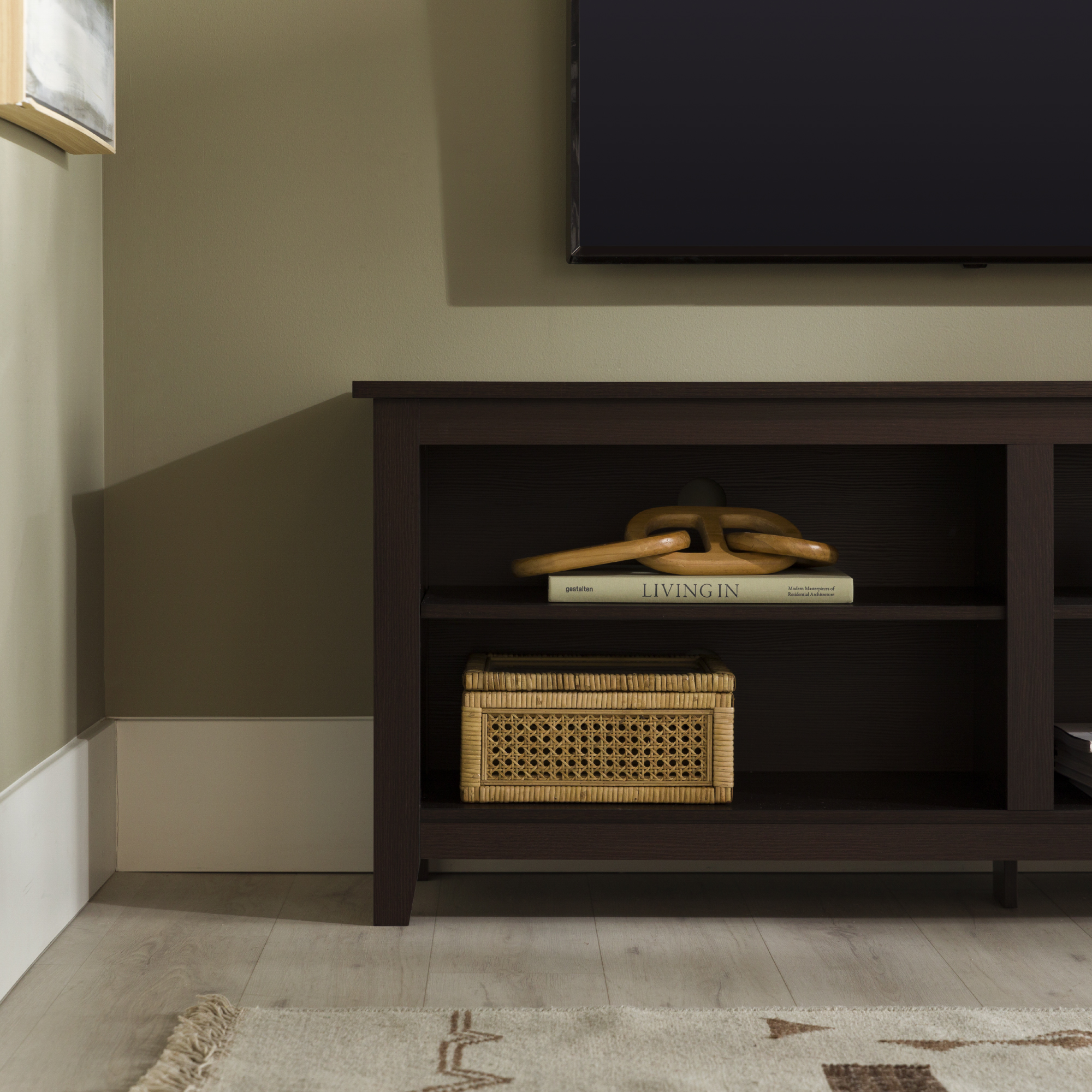Walker Edison Contemporary Wood TV Media Storage Stand for TVs up to 60" - Espresso - image 5 of 7