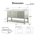 thumbnail image 3 of Furniture of America Freya 61" Gray Double Bathroom Vanity with White Carrera Marble Top and Undermount Sink, 3 of 13