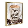 thumbnail image 3 of Stupell Industries Coffee Phrase Classic Mug Food & Beverage Painting Gold Floater Framed Canvas Art Print Wall Art, 18 x 18, 3 of 9