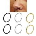 thumbnail image 4 of Nose Jewelry for Women 6 -On Closure Round Ring Nose Rings Set Non-Piercing Swirl Septum Rings Easy Wear and Comfortable Fit for Nostril and Septum 6PCS, 4 of 6