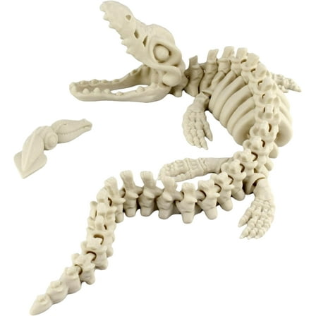 PowerTRC 3D Printed Skeleton Mosasaurus – Prehistoric Collectible Articulating Dinosaur 3D Figurine Desk Decoration for Teens and Adults, Made in USA