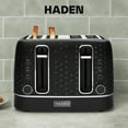 thumbnail image 6 of Haden Starbeck 4 Slice Wide Slot Stainless Steel Toaster, Black & Chrome, 6 of 9