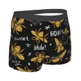 thumbnail image 2 of Rateoe Hohey Bee Golden Embroidery Mens Boxer Briefs Poly Spandex Performance Boxer Briefs Underwear Hem Boxer Briefs - Small, 2 of 8