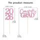 thumbnail image 5 of Decoraciones para Cupcakes de Graduación SakFestivo 36 PCS Rosa 2026, 5 of 5