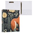 thumbnail image 3 of Foxes Flowers Leaves 3 Ring Binders 1.5 inch Hardcover File Folders with Interior Pockets A4 Size Organizer for School Office Hospital, 3 of 8