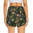 thumbnail image 3 of Picia Camouflage Skulls Pattern Women's 2 in 1 Athletic Running Shorts High Waisted Workout Casual Gym Sweat Shorts with Comfy Liner Zipper Pockets-Medium, 3 of 9