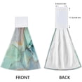 thumbnail image 4 of GZHJMY Set of 2 Marble Hanging Tie Towels Absorbent Soft Coral Velvet Kitchen Hand Towel Dish Wipe Cloth for Kitchen Bathroom, 4 of 7