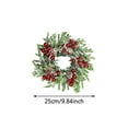 thumbnail image 2 of Yucurem 6 Pieces Christmas Wreath for Kitchen Cabinet, 9.84" Mini Christmas Wreath, Pine Needle Bow Wreath for Xmas New Year Window Door Candle Rings Fireplaces Party Supplies, 2 of 6