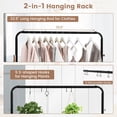 thumbnail image 4 of Rolling Garment Rack with Hanging Hooks and Bottom Storage Shelf, 4 of 8