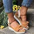 thumbnail image 4 of LEEy-World Slippers for Women Spring 2023 New European And American Fashion Rhinestone Butterfly Thick Bottom Large Wedge Slippers for Women Wedding, 4 of 4
