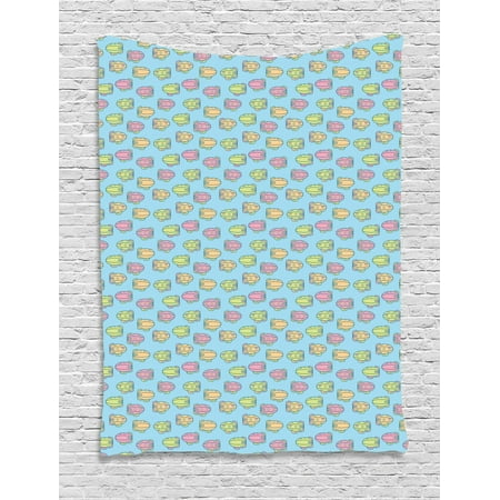 Adventure Nursery Tapestry Linear Drawn Soft Pastel Colored