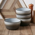 thumbnail image 3 of Stone Lain Vince 4 Piece Stoneware Bowl Set for Soups or Salads, Grey and White, 3 of 6