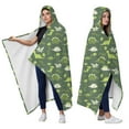 thumbnail image 2 of Wearable Blanket,DarkGreen Cartoon Dinosaurs Plants Pattern Hooded Wearable Flannel Blanket for Adults & Teens,Winter Poncho Shawl Wrap Cape Cozy Anti-Pill,50"x60", 2 of 5
