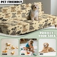 thumbnail image 7 of SCRAWLGOD Schnauzer Paw Print Beige Armless Futon Covers Futon Slipcovers Non-Slip Couch Cover Sofa Bed Protector, Sleeper Sofa Cover with Elastic Bottom, Machine Washable, 7 of 7