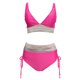 thumbnail image 4 of MKLEKYY Trajes De Baño Hombre Natacion Women High Waisted Bikini Sets Swimsuits Color Block Two Piece Drawstring Bathing Suit, 4 of 5