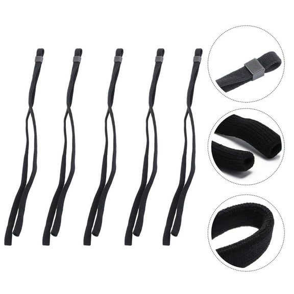 Raindrops 5Pcs Strap For Sunglasses Polyester Black For Fishing Eyewear 11.79X0.39In