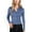 Blue, variant on Women's Long Sleeve Button Down Collared Top with Stretch Fabric Fitted Design- Medium, Black