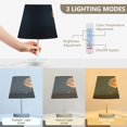thumbnail image 4 of WOBOGO The Legend Of Starving Wolf Table Lamps Bedroom 3-Speed Dimmable Farm Style with Fabric Shade for Reading and Home Office, 4 of 8