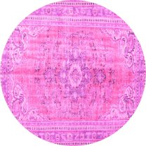 Ahgly Company Indoor Round Persian Pink Traditional Area Rugs, 4' Round