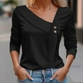 thumbnail image 1 of Blouses pour Femmes Mode Décontractée Couleur Unie Blouse Boutonnée T-shirt Hauts Blouse, 1 of 1